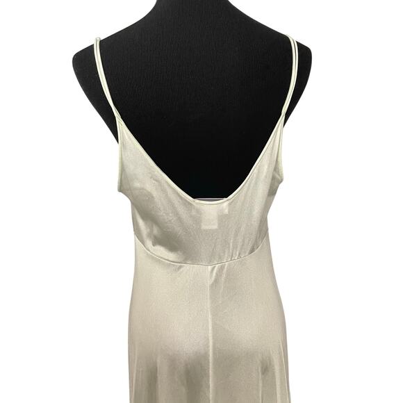 Vintage 80s Nylon Satin Slip Dress Peignoir Set Mint Green Lace Bed Jacket Sz S - Picture 8 of 13
